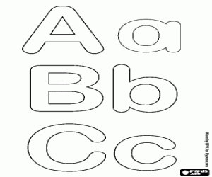 Coloriage Alphabet de bulles, lettres A, B, C