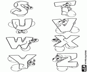 Coloriage Alphabet de la petite souris de S à Z