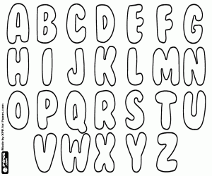 Coloriage Alphabet en style BubbleGum