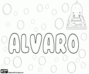 Coloriage Alvaro, prénom masculin