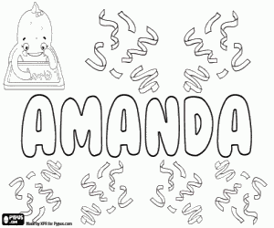 Coloriage Amanda, nom féminin latin