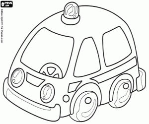 Coloriage Ambulance avec la lumière d'urgence