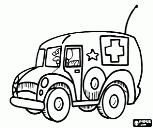 Coloriage Ambulance militaire