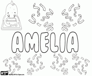 Coloriage Amelia, nom de jeune fille