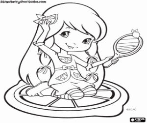 Coloriage Amie de Charlotte avec un miroir