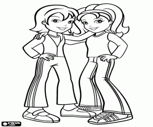 Coloriage Deux amies de Polly Pocket