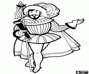 Coloriage Amiral avec télescope et la lance