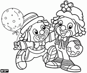Coloriage Les amis clowns Patati et Patatá