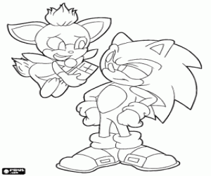 Coloriage Deux amis, Sonic et Chip