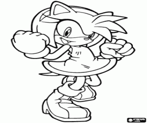 Coloriage Amy Rose, un hérisson de Sonic