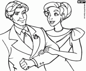 Coloriage Anastasia et Dimitri, la fin heureuse