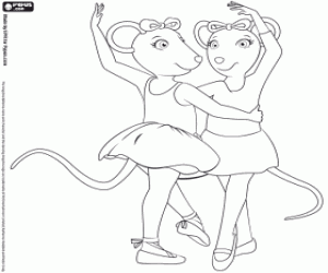 Coloriage Angelina et Alice, ballerines