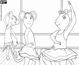 Coloriage Angelina Ballerina et ses amies