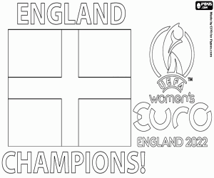 Coloriage Angleterre, champions d’Europe 2022