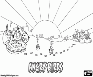 Coloriage Angry Birds. Jeux vidéo