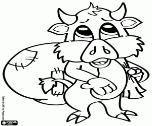 Coloriage Animal avec un sac, Saint-Nicolas