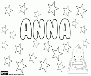 Coloriage Anna, nom très commun