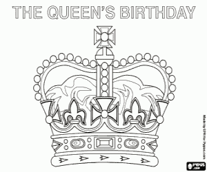 Coloriage Anniversaire de la Reine d'Angleterre