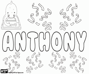 Coloriage Anthony, prénom masculin
