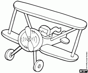 Coloriage Antique avion, vue de face