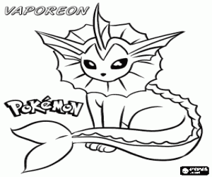 Coloriage Aquali, un pokemon aquatique