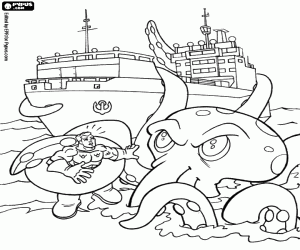 Coloriage Aquaman, un super-héros en danger