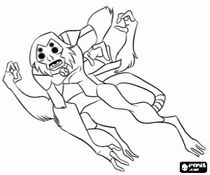 Coloriage Arachno-Singe, un alien de Ben 10