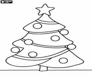 Coloriage Arbre de Noël avec ornements