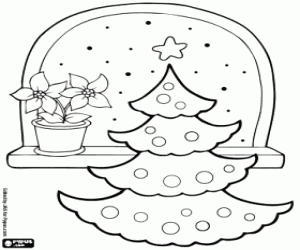 Coloriage Arbre de Noël décoré