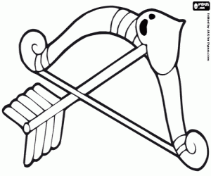 Coloriage Arc et flèche de Cupidon