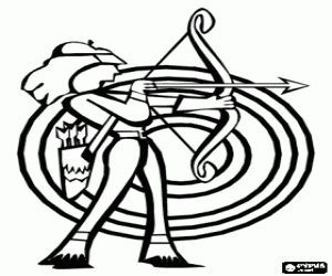 Coloriage Archer côté de la cible