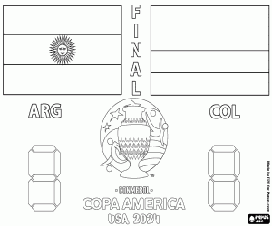 Coloriage Argentine - Colombie, Copa America 2024