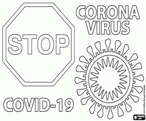 Coloriage Arrêter Corona Virus Covid-19