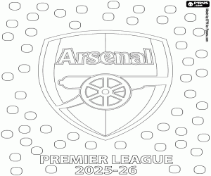 Coloriage Arsenal, Premier League 2025-2026