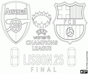 Coloriage Arsenal vs Barcelone, finale 2025
