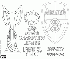 Coloriage Arsenal Women FC, Championne 2024-2025