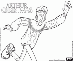 Coloriage Arthur Christmas pressé