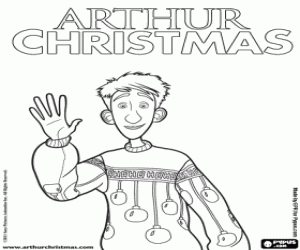 Coloriage Arthur, le fils du père Noël