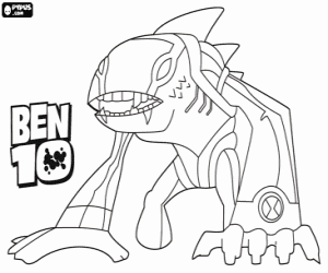 Coloriage Articguana, alien de Ben 10 000