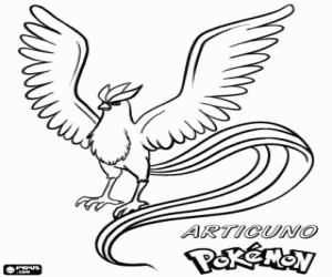Coloriage Artikodin, oiseau légendaire Pokémon