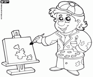 Coloriage Artiste et la peinture