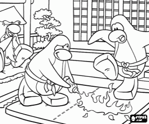 Coloriage Arts martiaux de Club Penguin