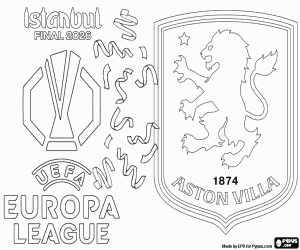 Coloriage Aston Villa, Ligue Europa 2026