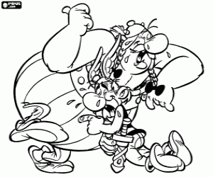 Coloriage Astérix et Obélix, les plus célèbres gaulois