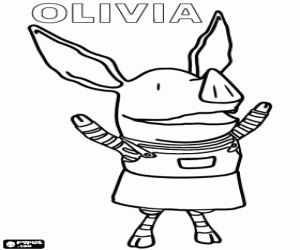 Coloriage Les aventures d'Olivia le petit cochon