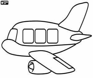 Coloriage Avion avec de grandes fenêtres