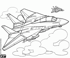 Coloriage Deux avions de chasse