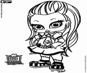 Coloriage Baby Frankie, Baby Monster High