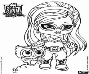 Coloriage Baby Ghoulia, Monster High Baby