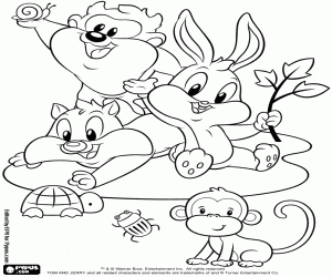 Coloriage Baby Looney Tunes avec petits animaux